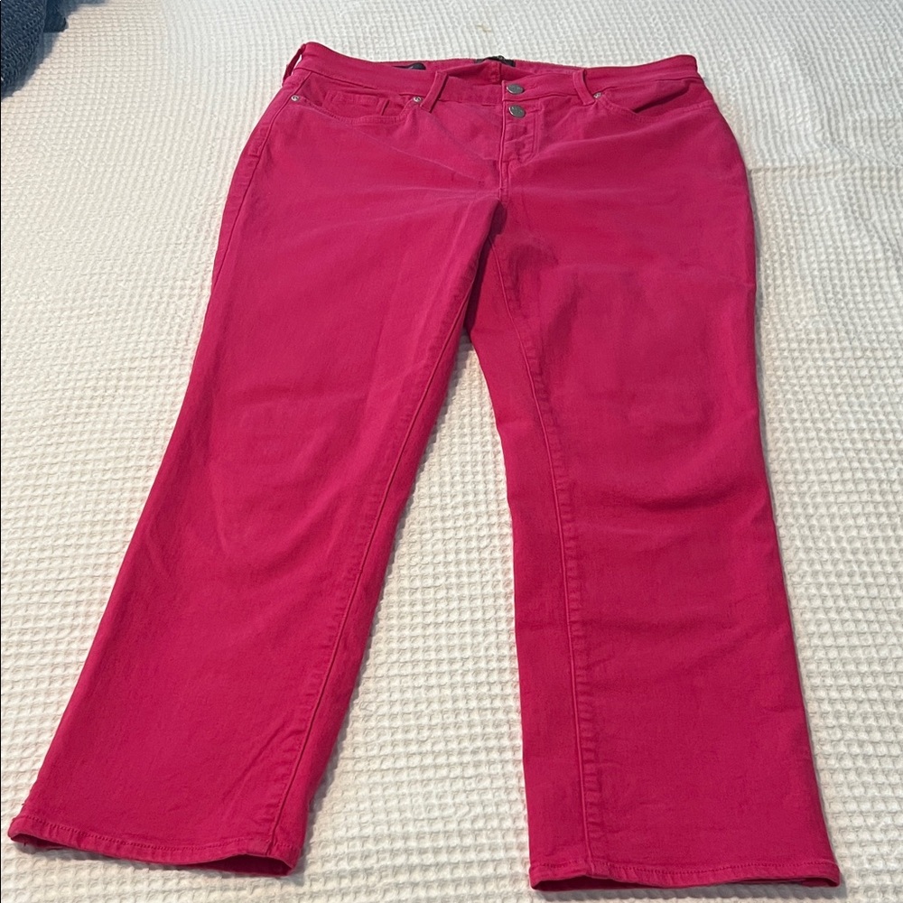 NYDJ Straight Leg Pants in Bright Pink